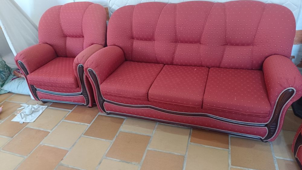 Conjunto sofás com sofá cama