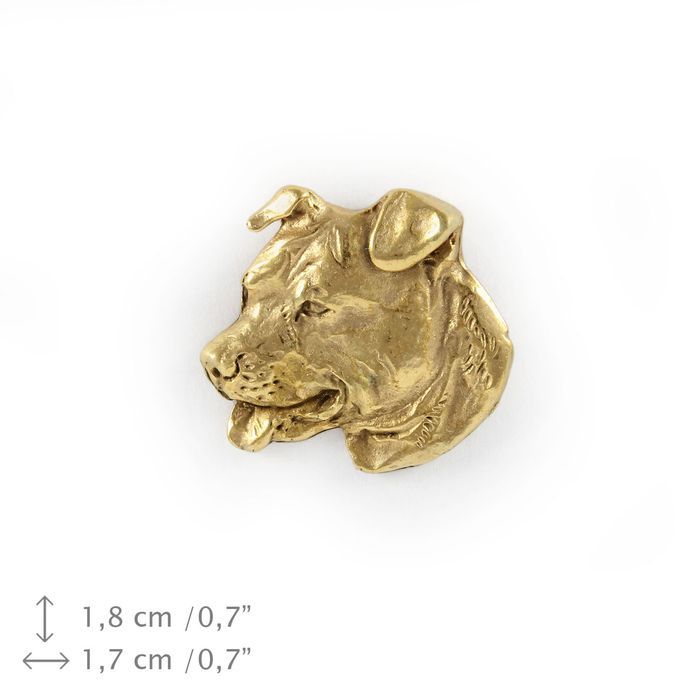 Amerykański Staffordshire terrier pin pozłocony Art-Dog