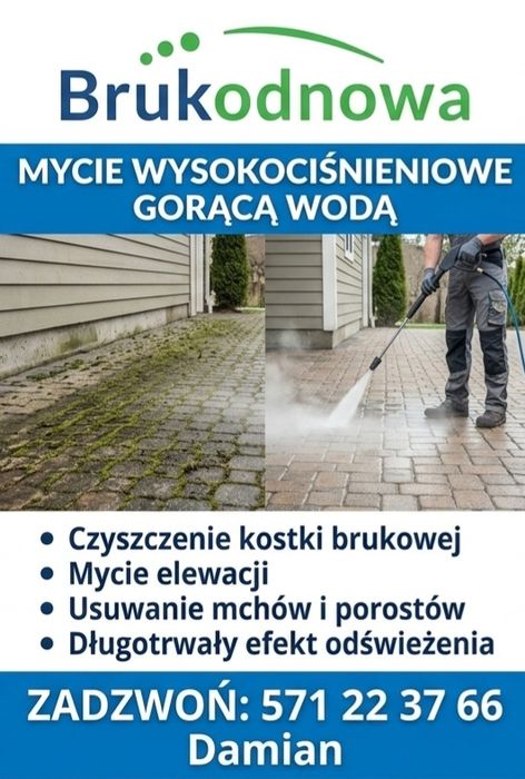 Mycie elewacji i kostki brukowej