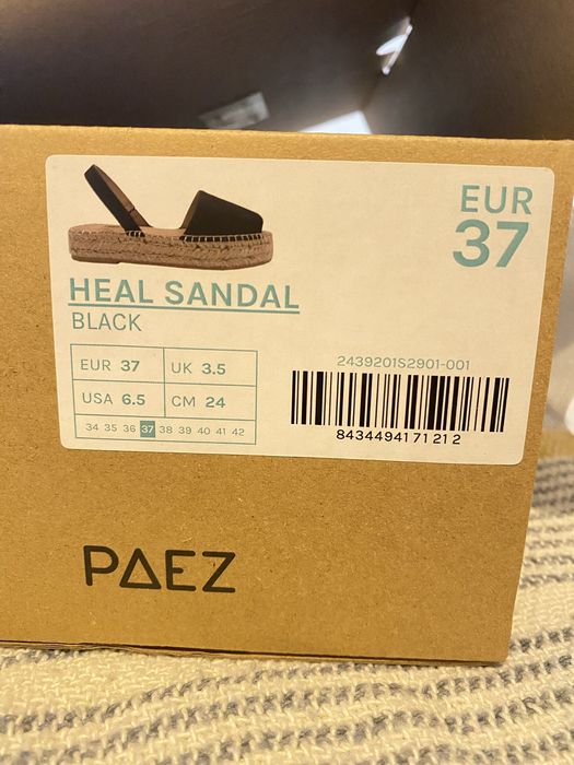 PAEZ Heal Sandal Black 37 (EUR)