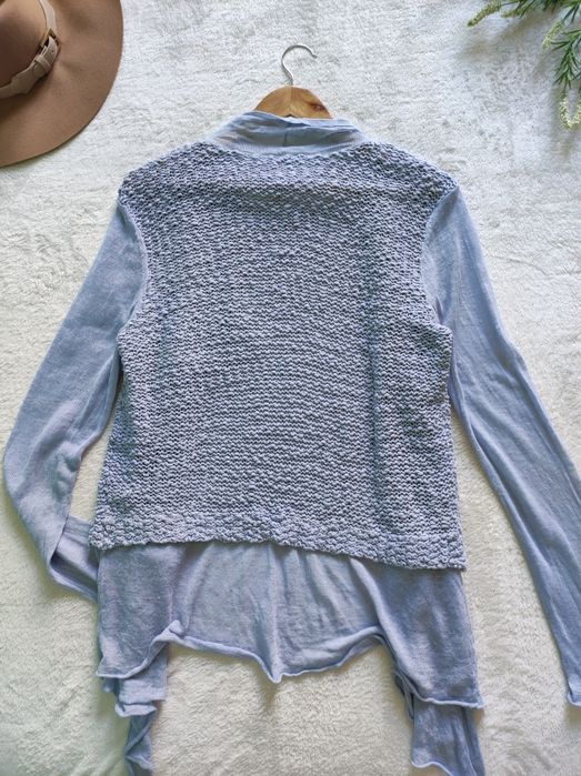 Wyprzedaż! Kardigan dłuższy pleciony oversize luźny  asymetryczny