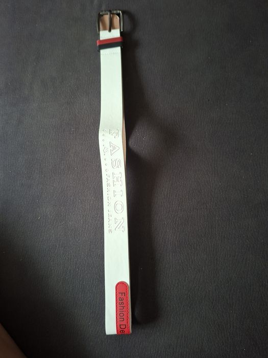 Pasek biały do spodni 110 cm