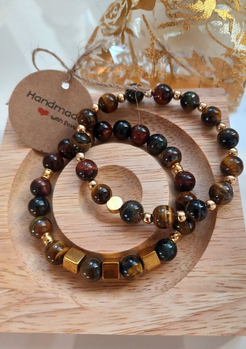 Bransoletka 2w1 z kamienia naturalnego Handmade