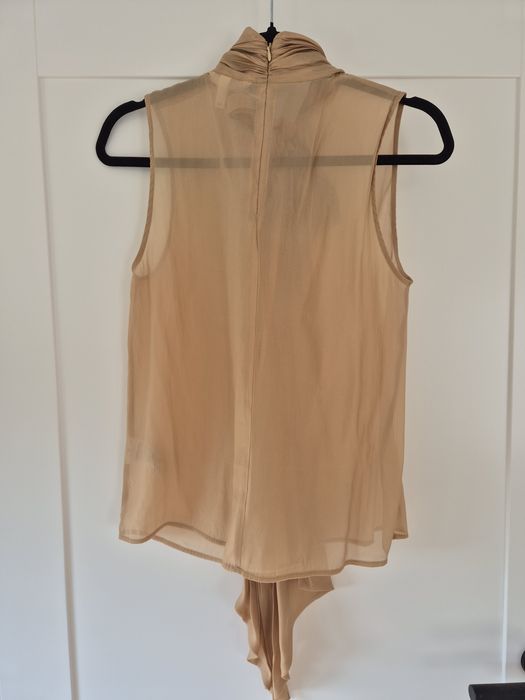 Bluzka złota z wiązaną kokardą rozmiar S marki H&M