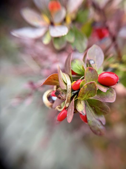 Złoty pierscionek Warmet B-607  kamień z efektem Aleksandrytu