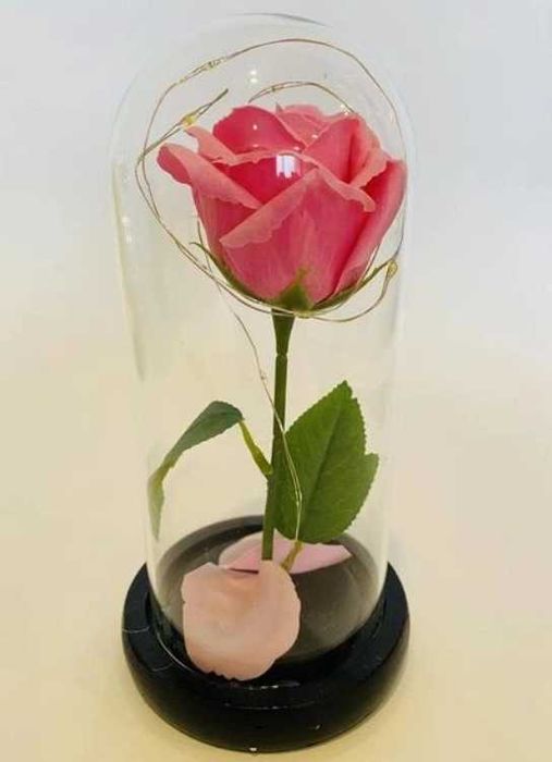 Вічна троянда в колбі з LED-підсвіткою Нічник Світильник Ночник Роза