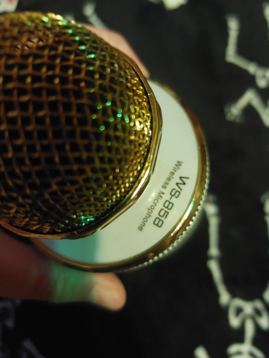 Mikrofon Bezprzewodowy Karaoke Bluetooth WS-858 Złoty Głośnik