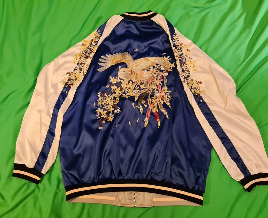 Kurtka bejsbolówka bez kaptura japoński styl haft - rękodzieło
