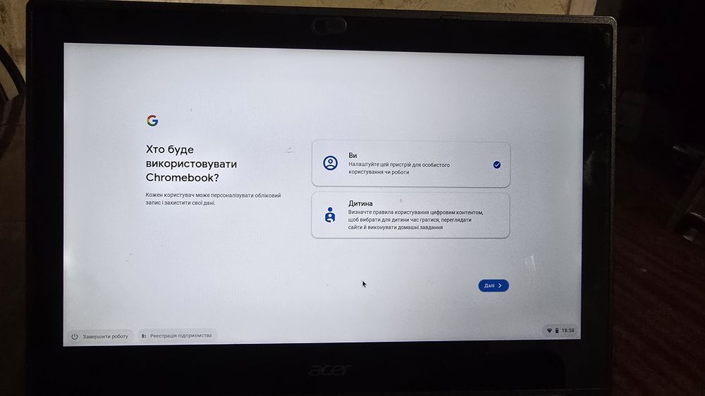 Acer Chromebook сенсорний + комплект