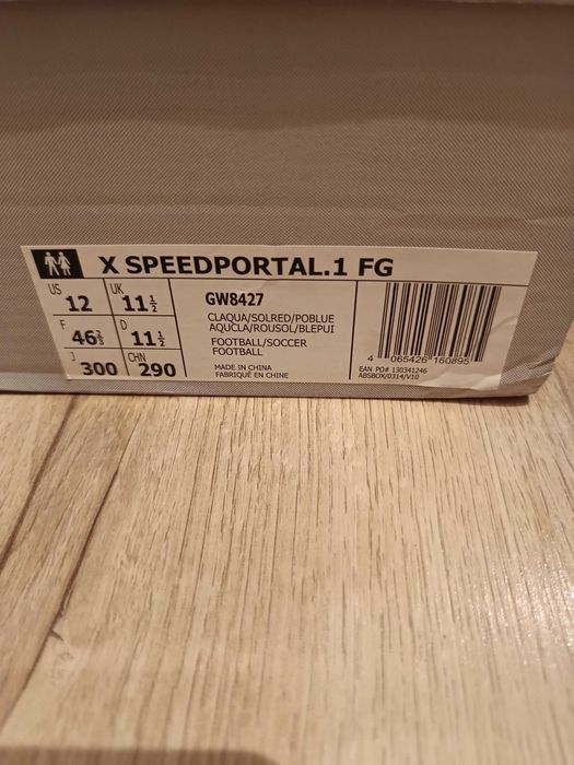 Buty piłkarskie Korki adidas X Speedportal.1 FG - Błękitny NOWE 46 2/3