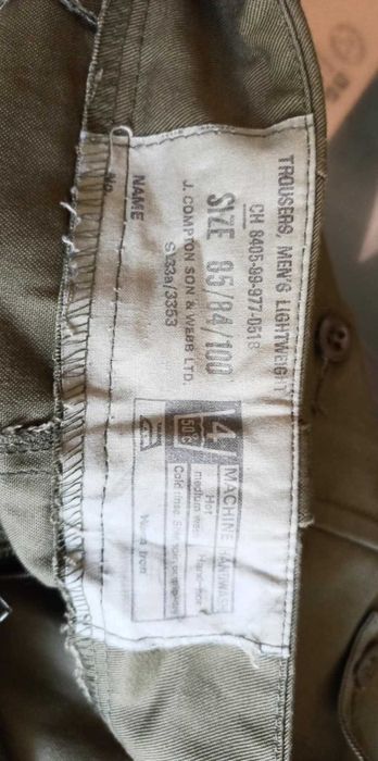Spodnie Armia UK Trousers Men`s Lightweight 85/84/100 Olive #1