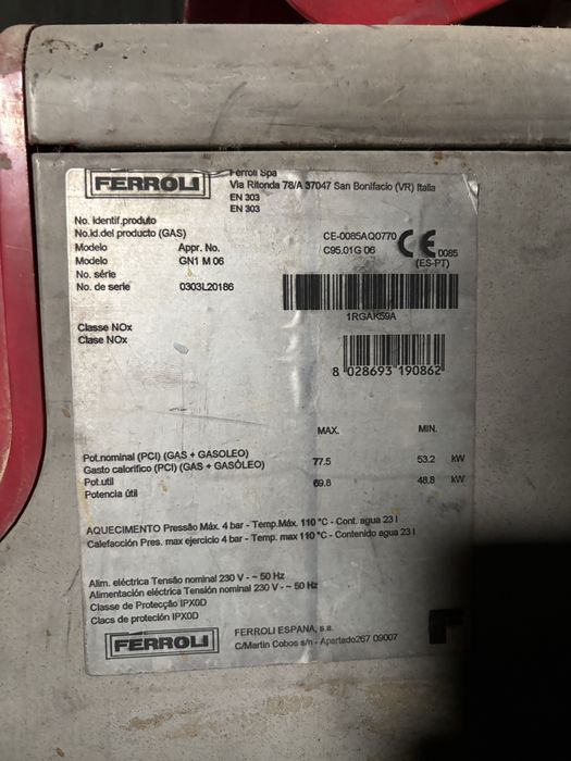 Caldeira de aquecimento industrial a gasoleo