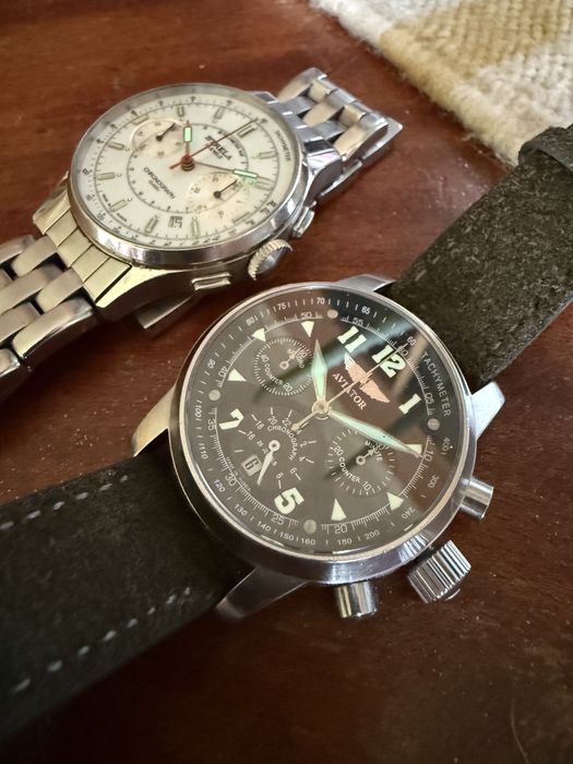 Zegarki: chronograf Strela  chronograf i Poljot Aviator