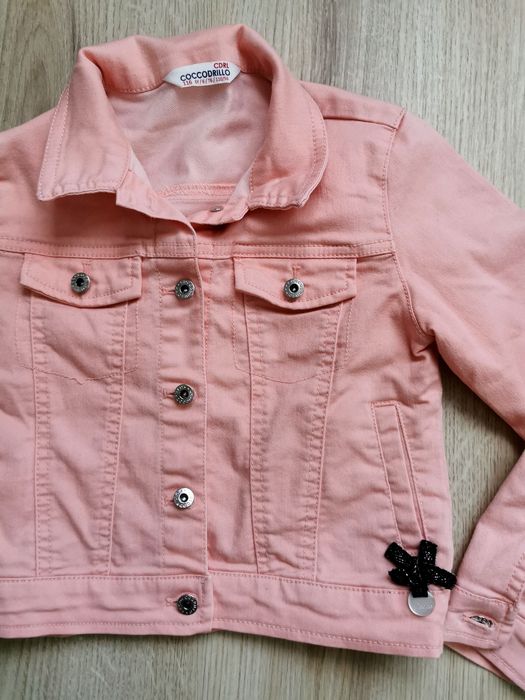 Kurtka dla dziewczynki jeans dżins ramoneska coccodrillo 116 róż