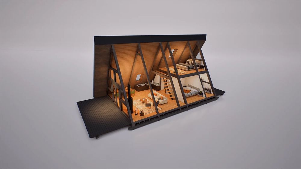 Победа-6 дом A-Frame 77 м2. Новострой.