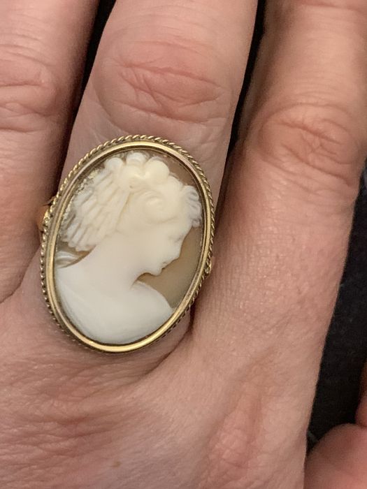 Pierscionek camea zloto 585