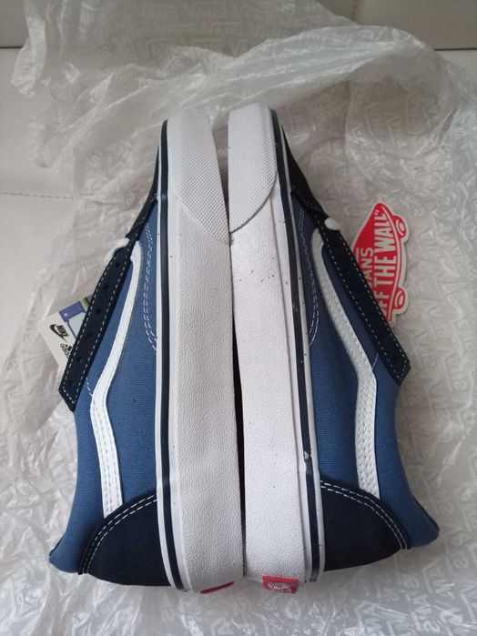 Vans old skool 36,5 navy elementy skórzane nowe Vansy granatowe