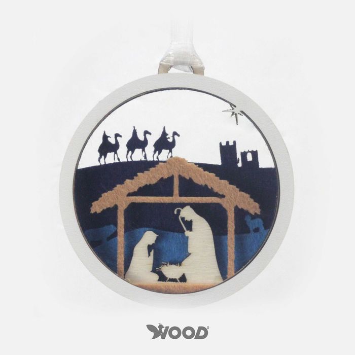 Enfeites/Bolas de Natal em Madeira - efeito 3D