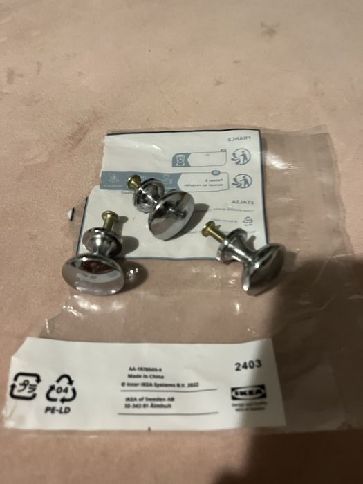 Uchwyty Ikea chrom Eneryda srebrne