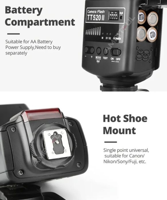 Спалах Godox TT520 II + синхронізатор+ розсіювач-відбивач‼️Гарантія Магазин