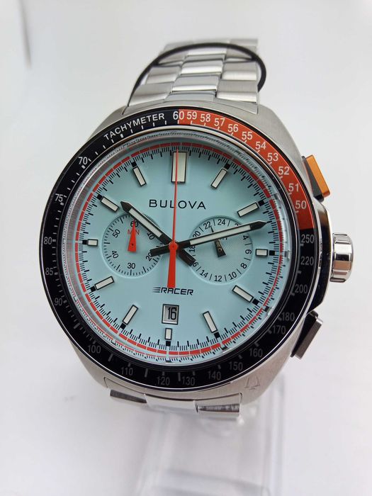 Гоночный хронограф Bulova 98B432 мужские часы, хронограф, тахиметр, календарь, сапфир