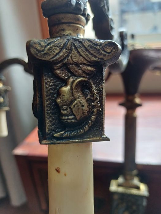 Candeeiros em cobre e latão + fluorescente  dupla cozinha