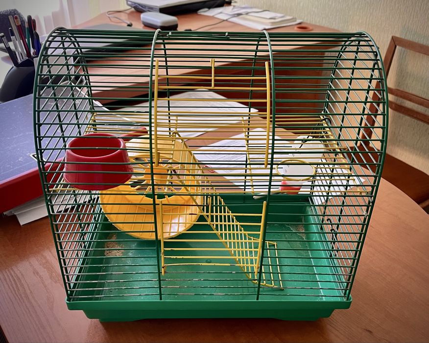 Клітка для хомʼяка, гризуна, джунгаріка, колесо, поїлка