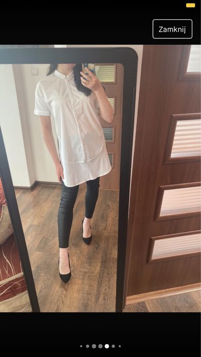 Biała sukienka/tunika z koszulowego materiału, Reserved