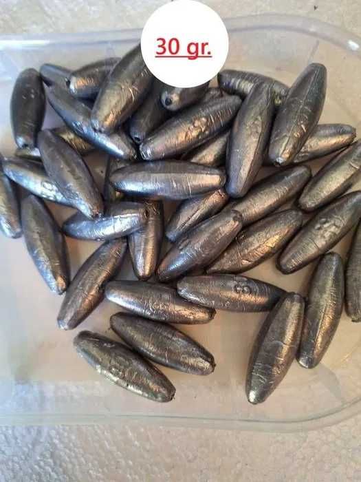 Ciężarki wędkarskie przelotowe 30 gr.