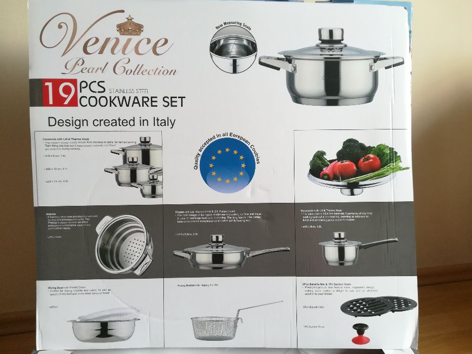 Garnki VENICE Pearl Collection 19 elementów ORYGINALNE NOWE