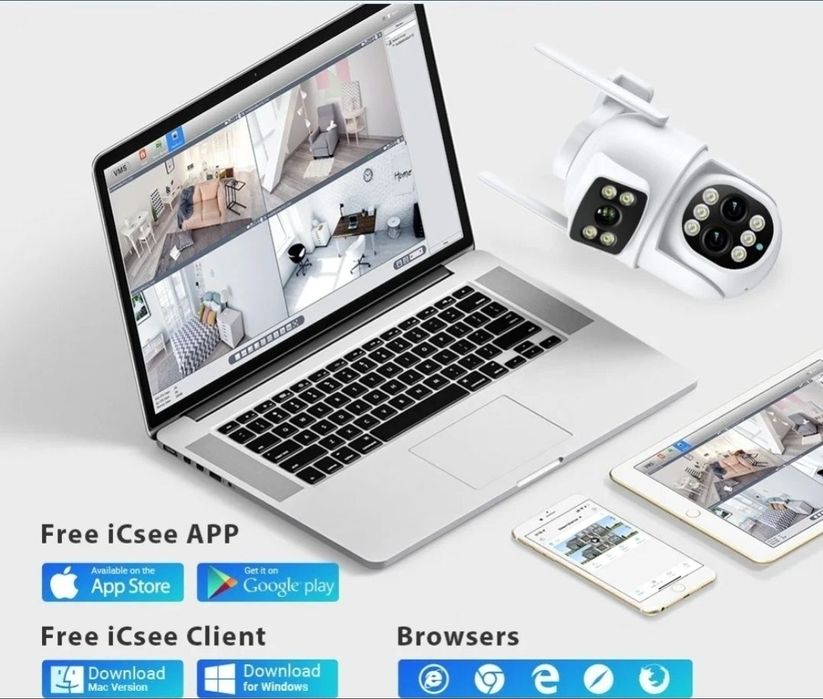 Kamera obrotowa zewnętrzna Monitoring 8x ZOOM Wi-Fi, 9MP Śledzenie