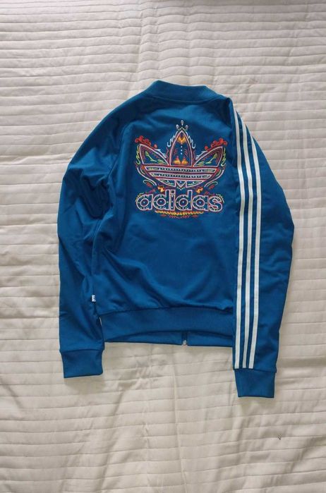 Bluza adidas haftowane logo crewneck vintage retro trefiol 3 stripes