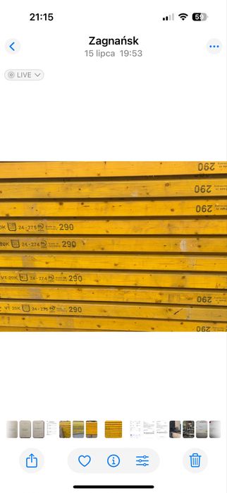 Stemple budowlane/dźwigary / sklejka szalunkowa