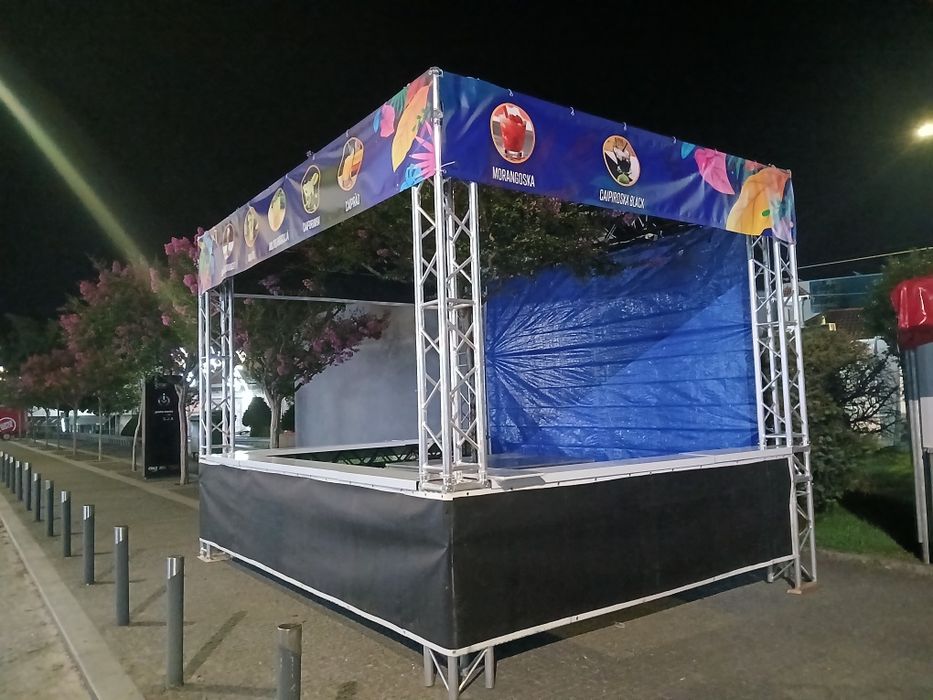Roulote ambulante bar stand truss som dj wc