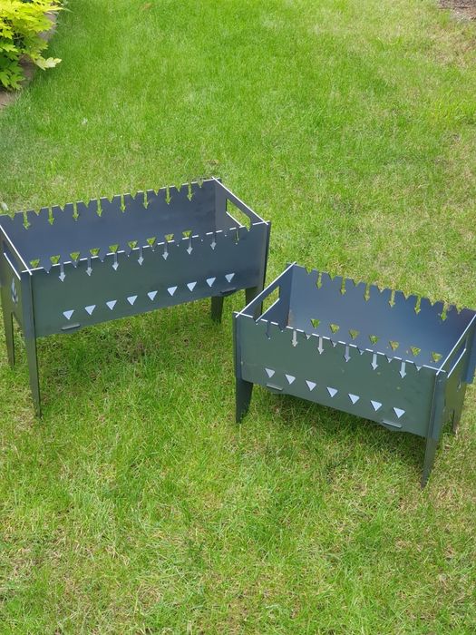 Grill mangal składany stal 3mm na 7 lub 9 szpikulców - Palenisko