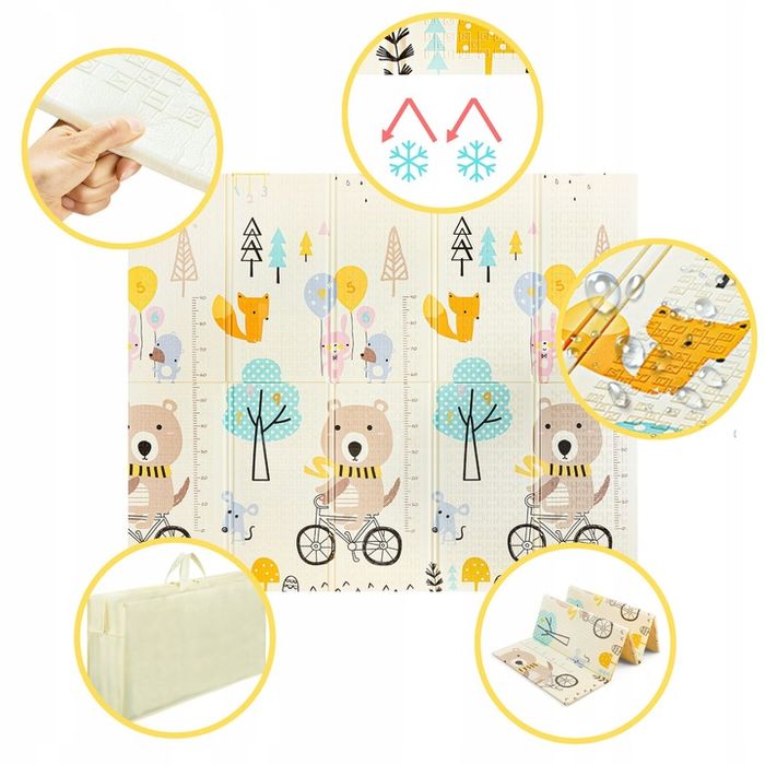 Piankowa Mata Edukacyjna Składana Xpe 200x180 Cm