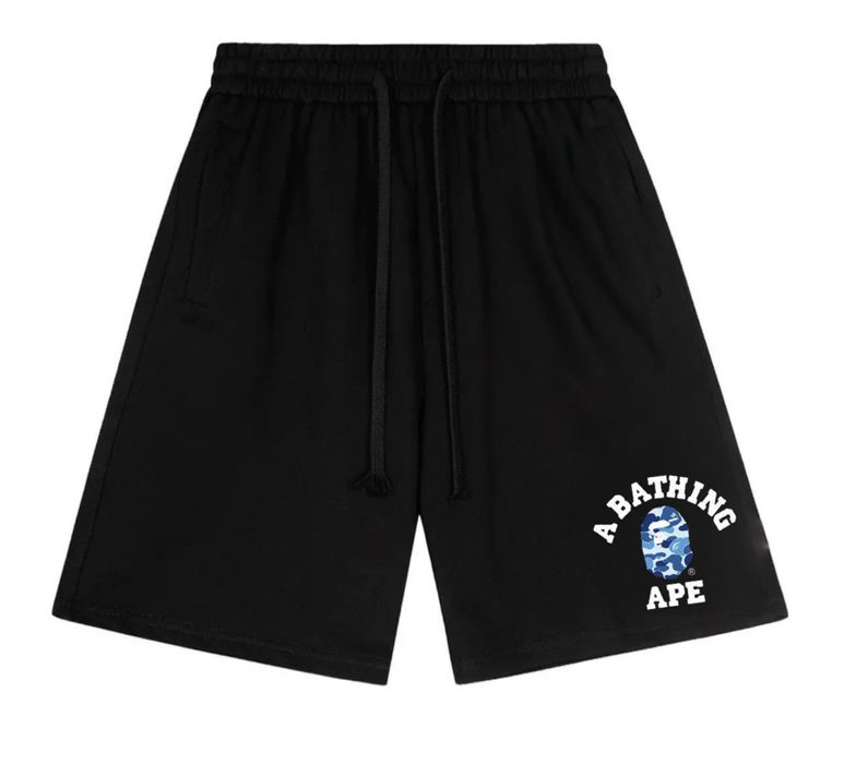Спортивные шорты  A Bathing Ape Bape Logo черные бейп Новинки на лето