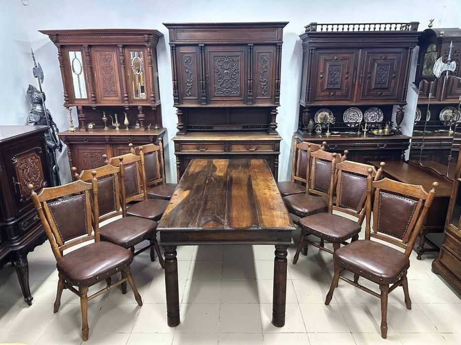 Дубовий масивний стіл обідній  стол 4162 стільці дерево стул 4163