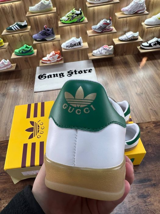 adidas gazelle silver green womens Gucci X ADIDAS GG Supreme Monogram Mens Gazelle Sneakers 10 Green Pink  Strata 1775269  FASHIONPHILE