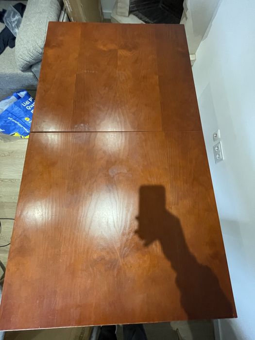 Mesa de jantar extensível de madeira