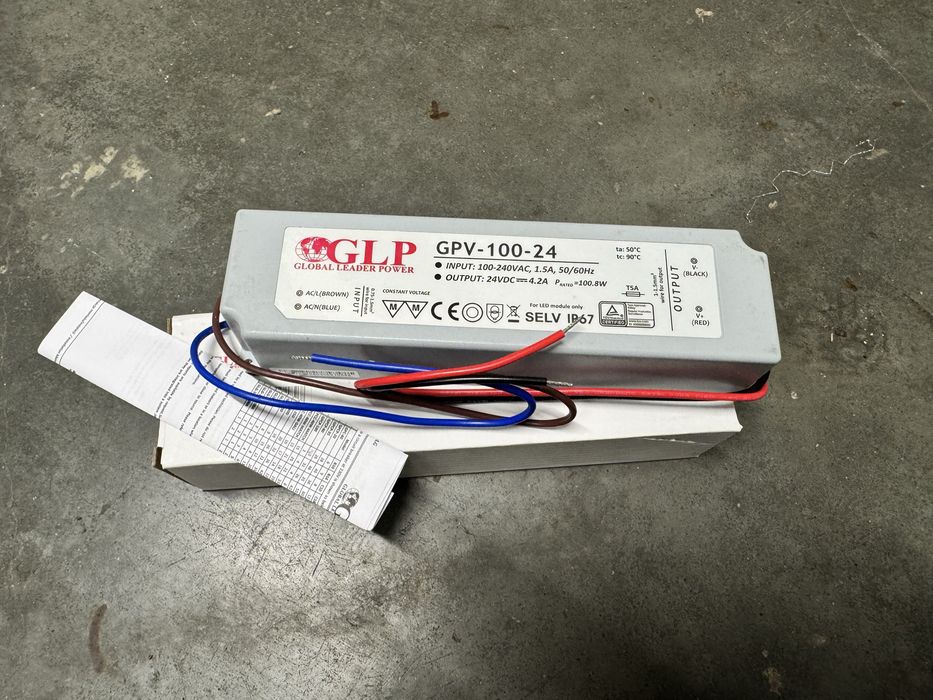Nowy Zasilacz hermetyczny LED GLP GPV-100-24 (24V, 100W, IP67) – 15 szt.