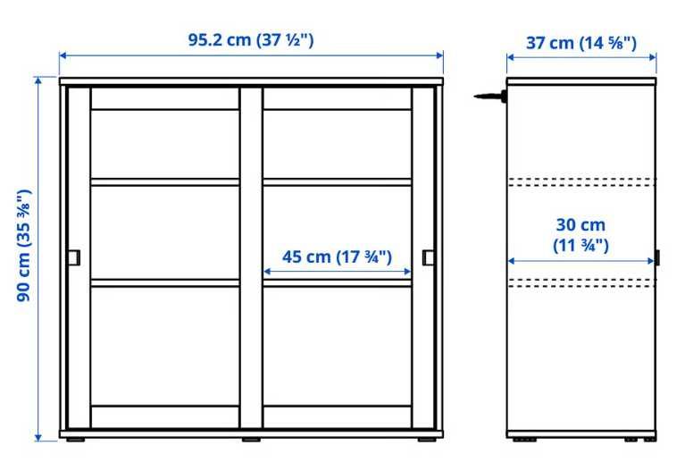 Witryna z drzwiami przesuwanymi IKEA Vihals