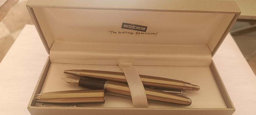 Conjunto de canetas Inoxcrom tinta permanente e esferográfica
