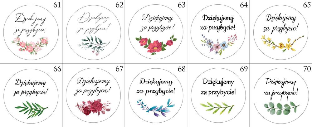 Naklejki okrągłe 6cm na wódkę podziękowania dla gości prezenty