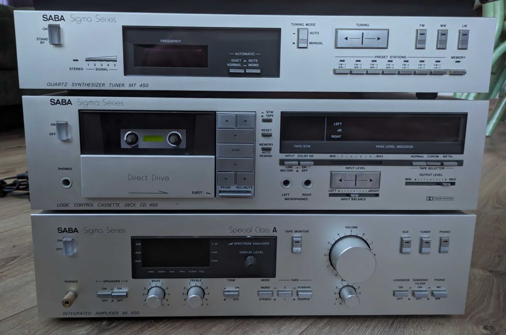 Zestaw Wieża SABA MI-450 Wzmacniacz Magnetofon Radio Gramofon