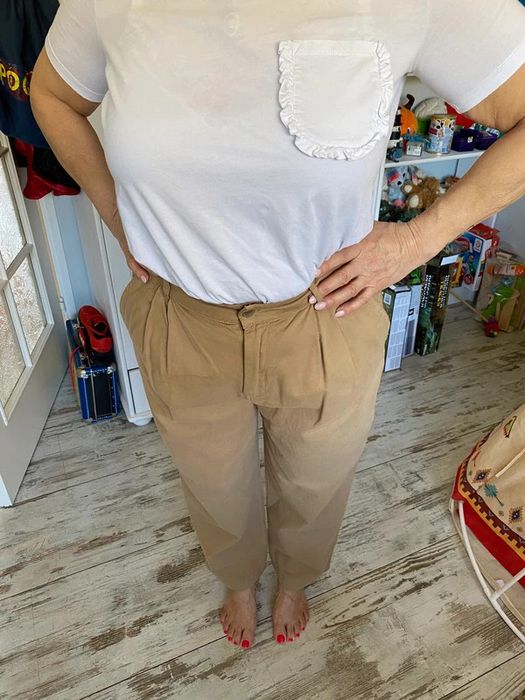 MNG mango spodnie chinos baggy wysoki stan kamel