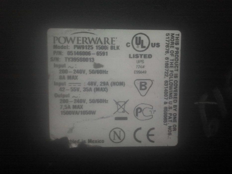 ИБП, ДБЖ, UPS синус онлайн 1050 Вт Powerware 9125 1500i BLK, на запчасти