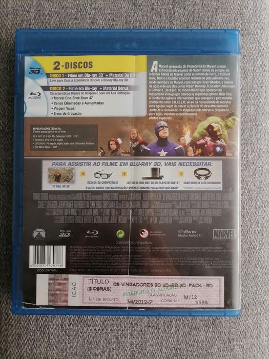 Vingadores da Marvel - Blu-ray e Blu-ray 3D