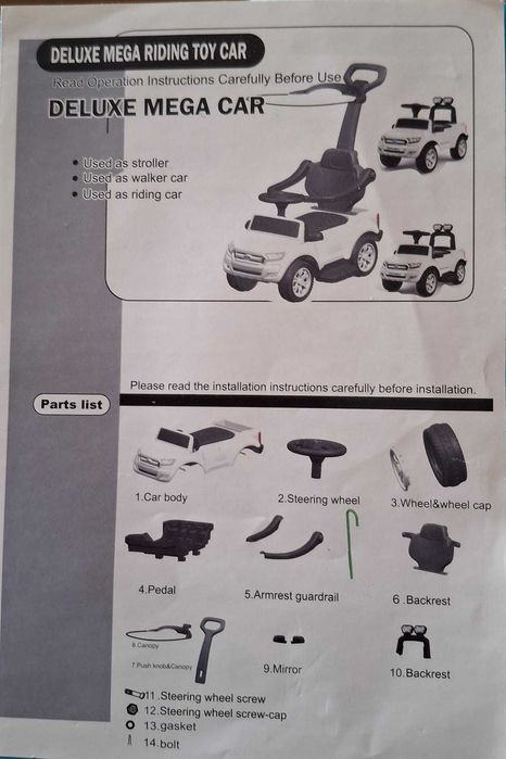 SPRZEDAM FORD RANGER jeździk, pchacz, karmidełko na akumulator