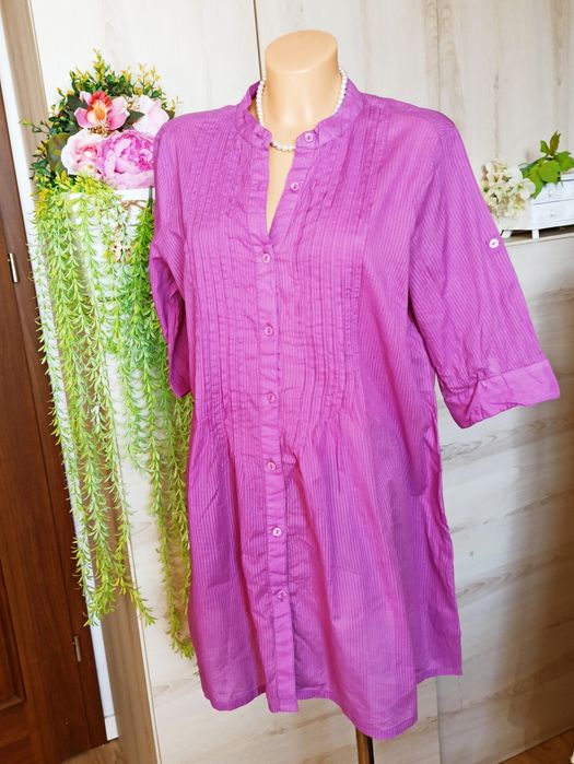 Sg Bawełniana damska koszula 42 , XL 100 % bawełna dłuższa przewiewna